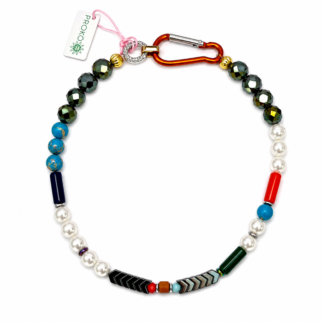 Collar perlas y cristal