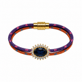 Pulsera cordino naranja/morado Swaroski azul Talla M